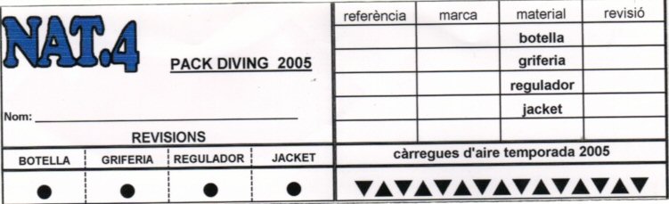Carnet Pack-Diving 2005